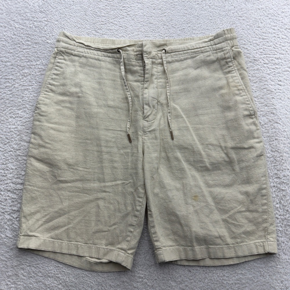 Barbour Mens Linen Cotton Drawstring Shorts Beige W36 MST0007ST15